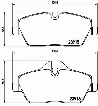 BREMBO Zestaw klocków hamulcowych, hamulce tarczowe P 06 067 