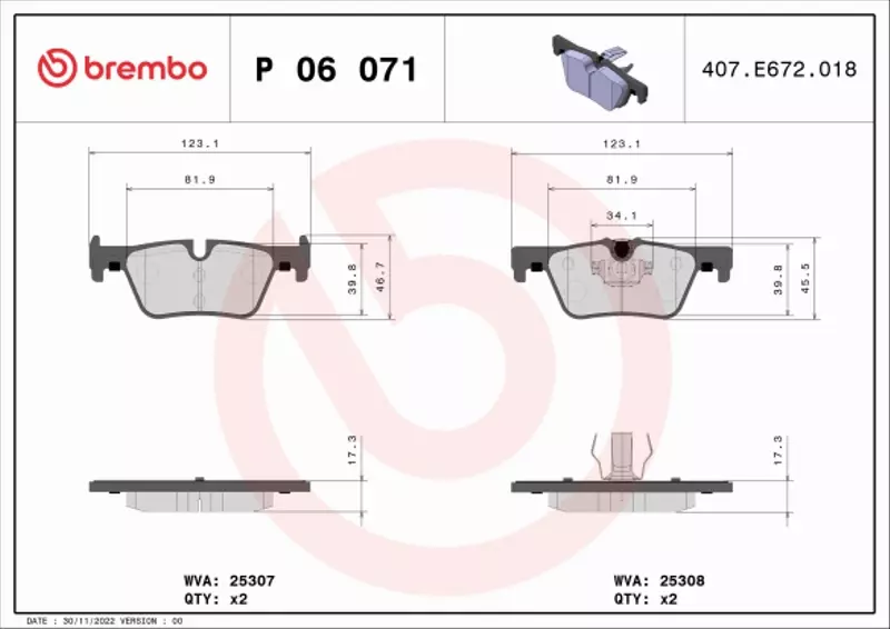 BREMBO TARCZE+KLOCKI TYŁ BMW 1 F20 F21 300MM 