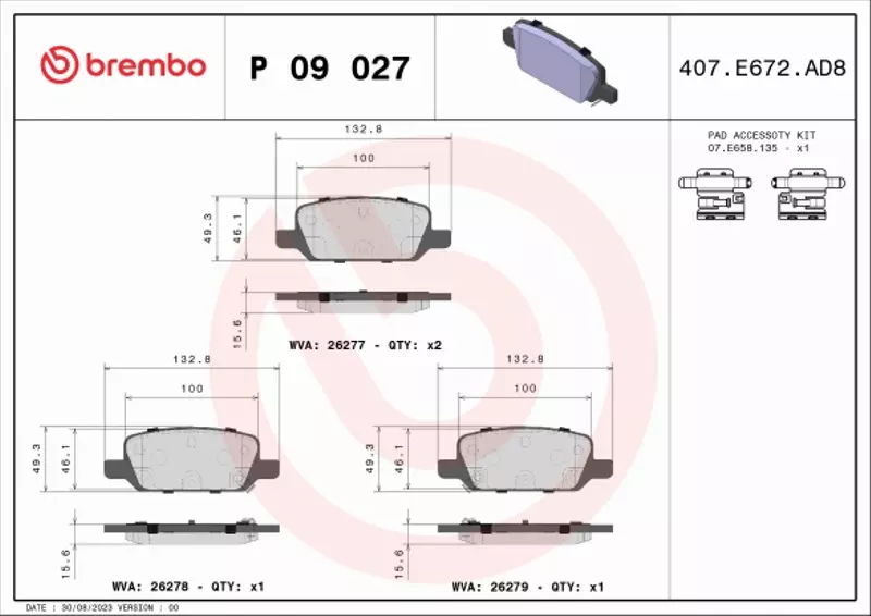 BREMBO KLOCKI HAMULCOWE P 09 027 