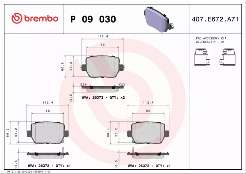 BREMBO KLOCKI HAMULCOWE P 09 030 