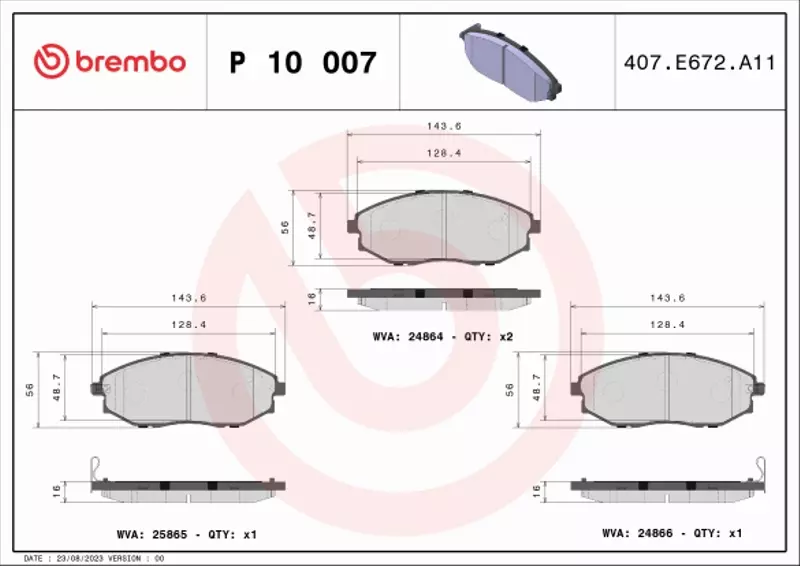 BREMBO KLOCKI HAMULCOWE PRZÓD P 10 007 