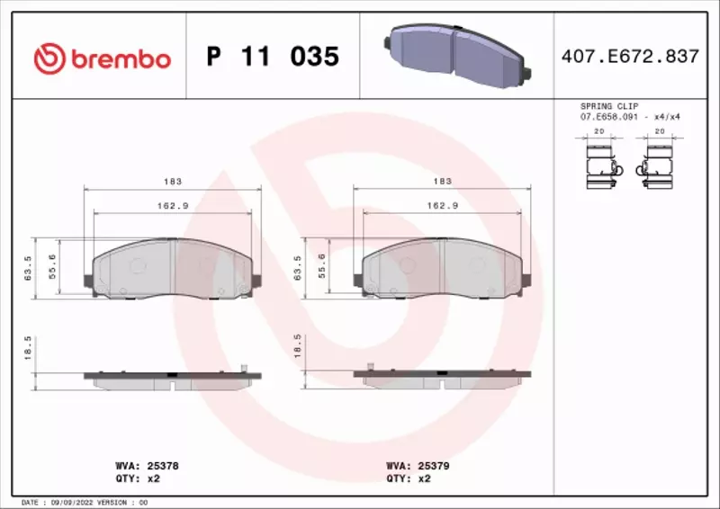 BREMBO TARCZE+KLOCKI P CHRYSLER VOYAGER V 330MM 