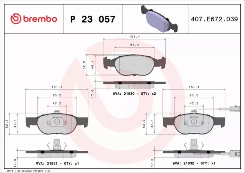 BREMBO KLOCKI HAM FIAT BRAVA BRAVO MAREA 1.2 1.4 1 