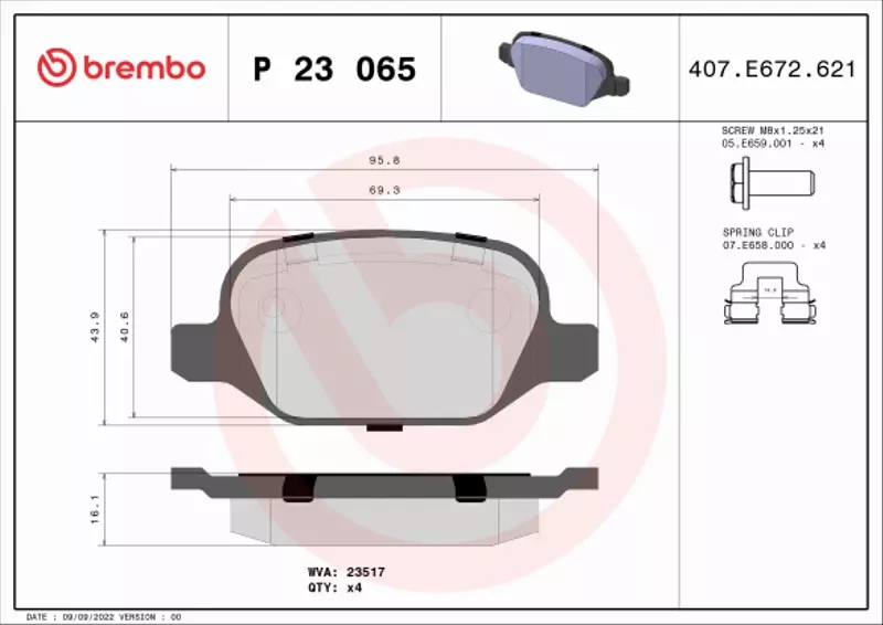 BREMBO KLOCKI ALFA 147 156 GT LINEA 2.0 JTS 1.9 J 