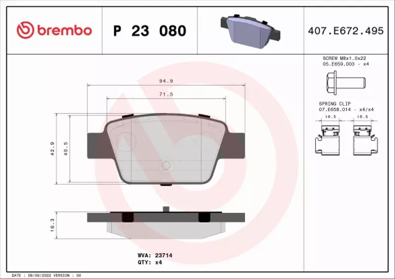 BREMBO TARCZE+KLOCKI TYŁ FIAT BRAVO II STILO 251MM 