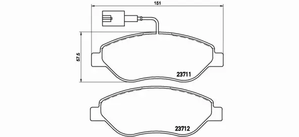 BREMBO Zestaw klocków hamulcowych, hamulce tarczowe P 23 086 