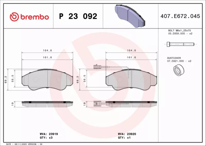 BREMBO KLOCKI HAM DUCATO JUMPER 2.0 2.0 HDI 2.2 HD 