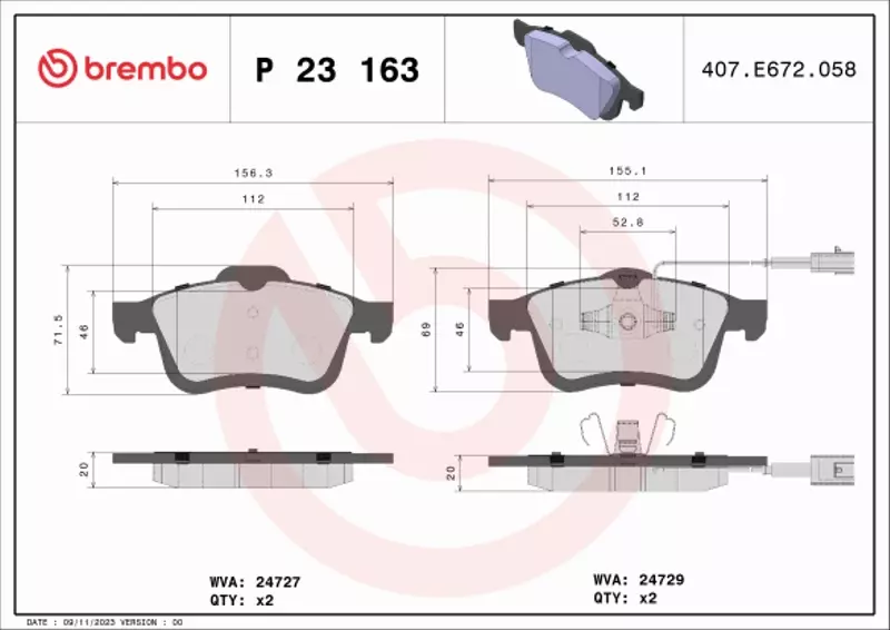 BREMBO TARCZE+KLOCKI PRZÓD OPEL COMBO D 305MM 