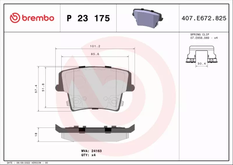 BREMBO KLOCKI HAMULCOWE TYŁ P 23 175 