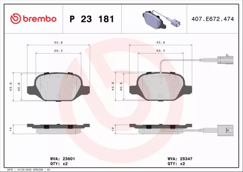 BREMBO KLOCKI HAMULCOWE PRZÓD P 23 181 