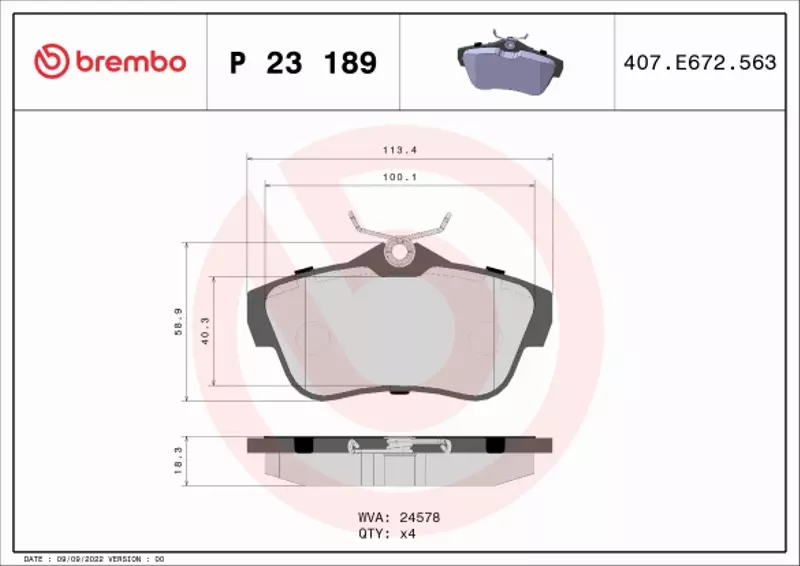 BREMBO KLOCKI HAMULCOWE TYŁ P 23 189 