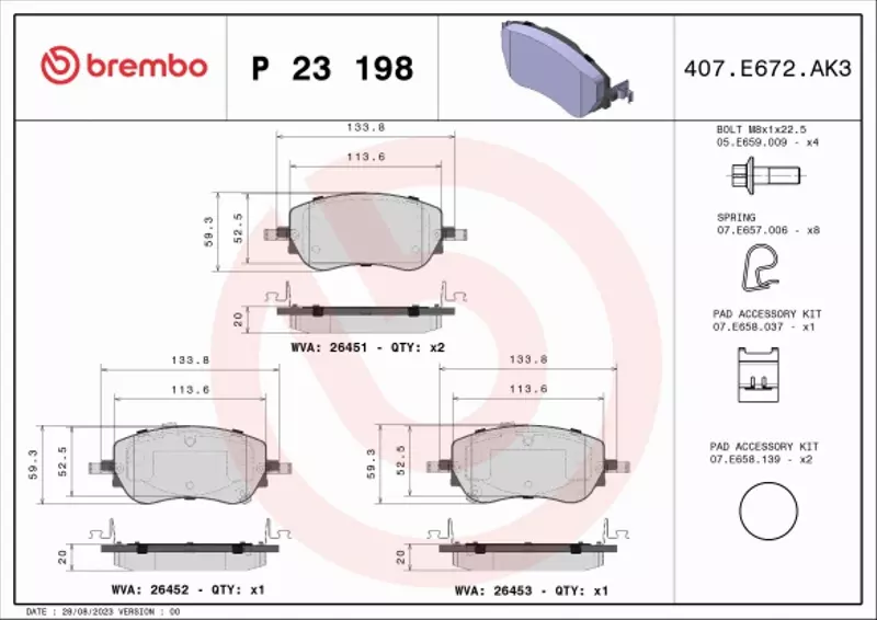 BREMBO KLOCKI HAMULCOWE P 23 198 