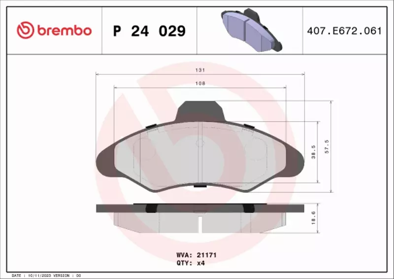 BREMBO KLOCKI HAM FORD ESCORT V VI VII ORION PRZÓD 