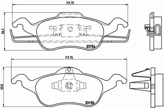 BREMBO KLOCKI HAMULCOWE PRZÓD FORD FOCUS PRZEDNIE 