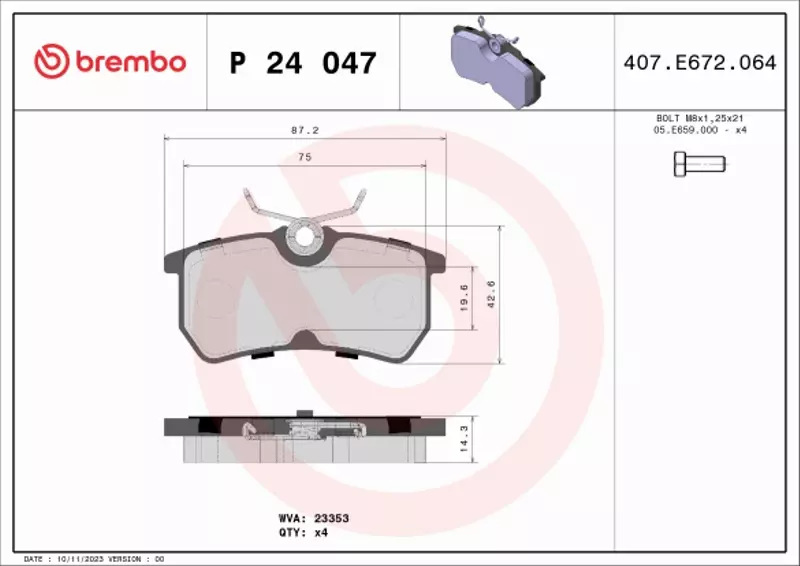 BREMBO KLOCKI HAMULCOWE FORD FOCUS 98-  / FIESTA T 