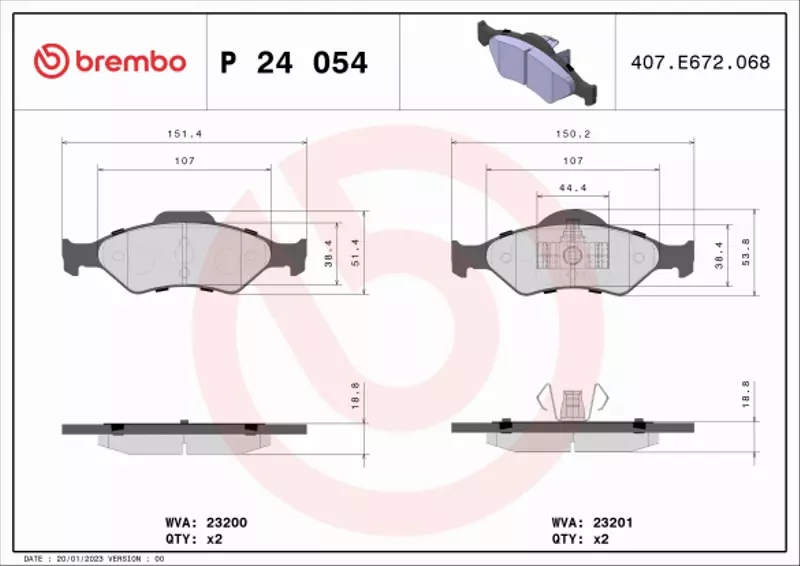 BREMBO KLOCKI HAMULCOWE PRZÓD P 24 054 