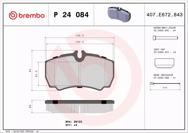 BREMBO KLOCKI HAMULCOWE TYŁ P 24 084 