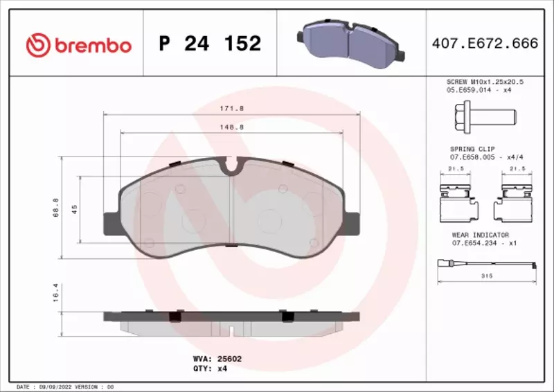 BREMBO KLOCKI HAMULCOWE PRZÓD P 24 152 