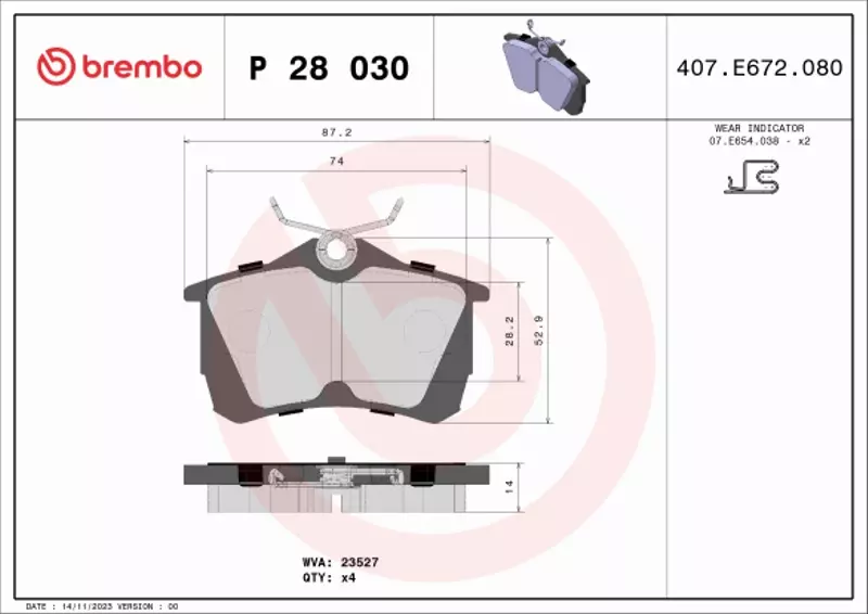 BREMBO TARCZE+KLOCKI TYŁ HONDA ACCORD VII 260MM 