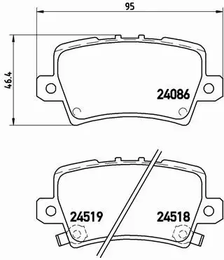 BREMBO KLOCKI HAM HONDA CIVIC VII 01.06- 1.4 1.8 2 