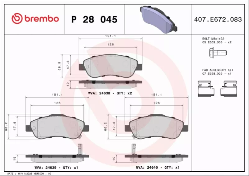 BREMBO TARCZE+KLOCKI PRZÓD+TYŁ HONDA CR-V III IV 