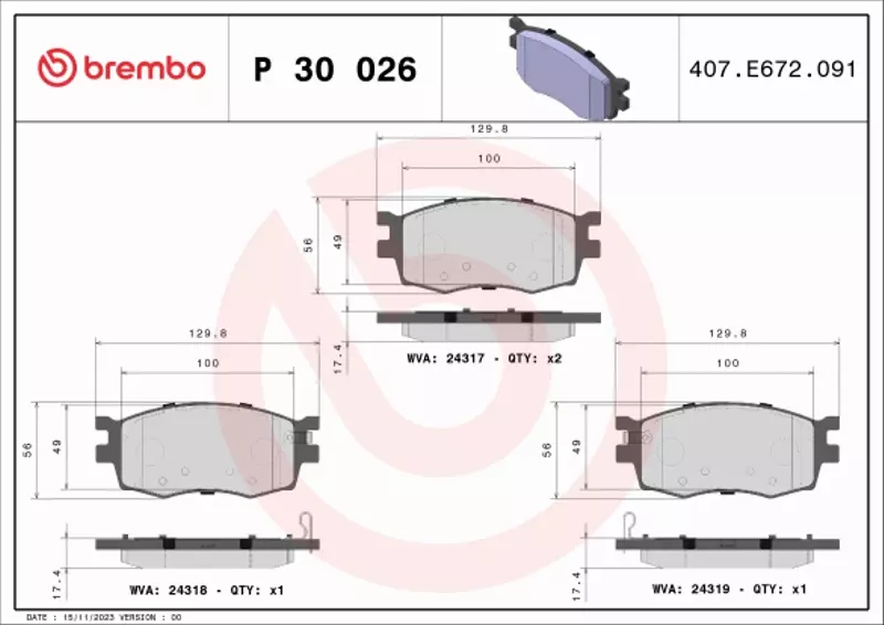 BREMBO TARCZE+KLOCKI P KIA RIO II JB 256MM 