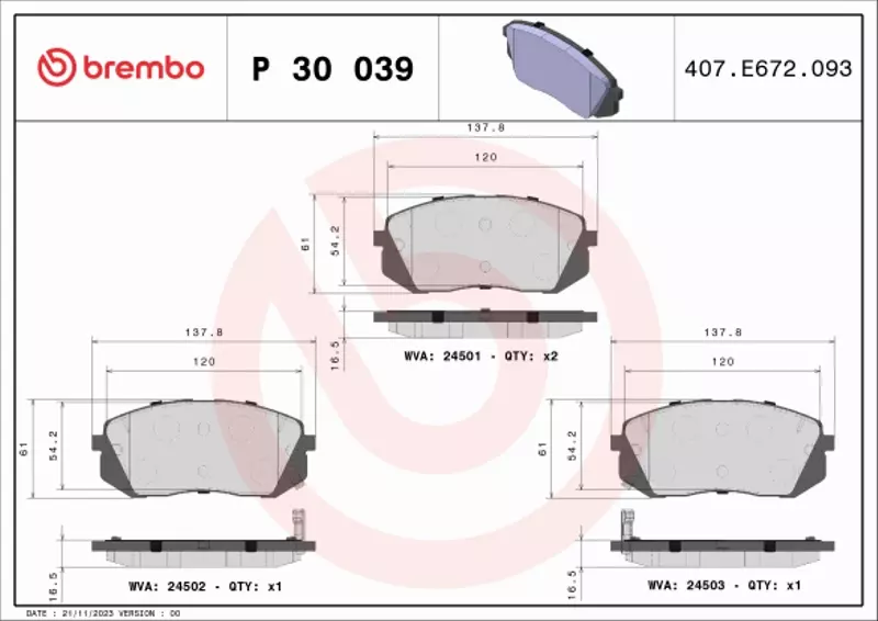 BREMBO TARCZE+KLOCKI PRZÓD KIA CARENS III 280MM 