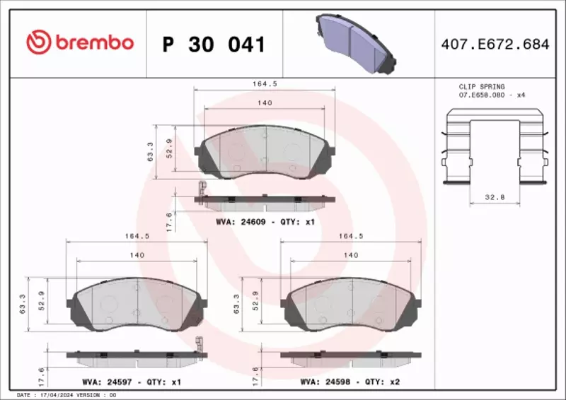 BREMBO KLOCKI HAM KIA CARNIVAL 06- 2.7 V6 2.9 CRDi 