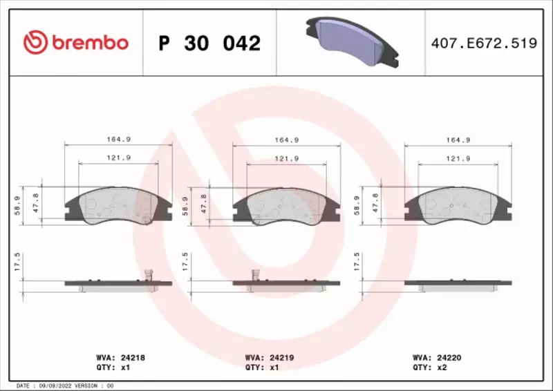 BREMBO TARCZE+KLOCKI PRZÓD KIA CERATO 275MM 