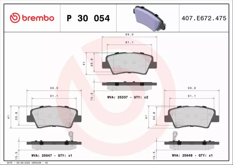 BREMBO TARCZE+KLOCKI TYŁ KIA OPTIMA III 284MM 