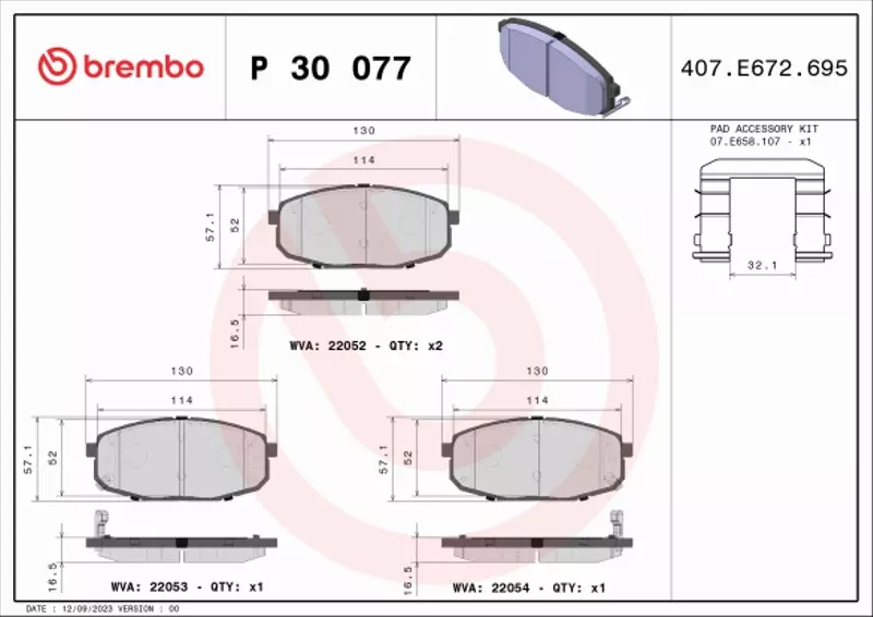 BREMBO KLOCKI HAMULCOWE PRZÓD P 30 077 