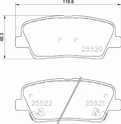 BREMBO Zestaw klocków hamulcowych, hamulce tarczowe P 30 104 