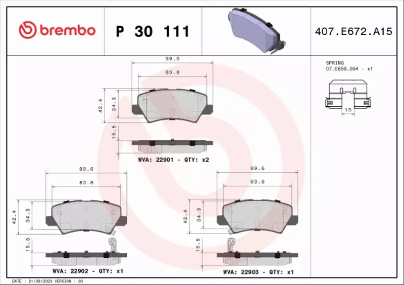 BREMBO KLOCKI HAMULCOWE P 30 111 