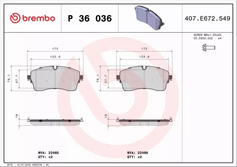 BREMBO KLOCKI HAMULCOWE P 36 036 