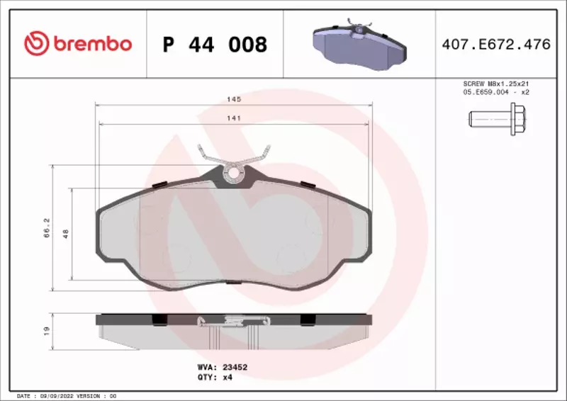 BREMBO KLOCKI HAM LAND ROVER DISCOVERY II 3.9 4.0 