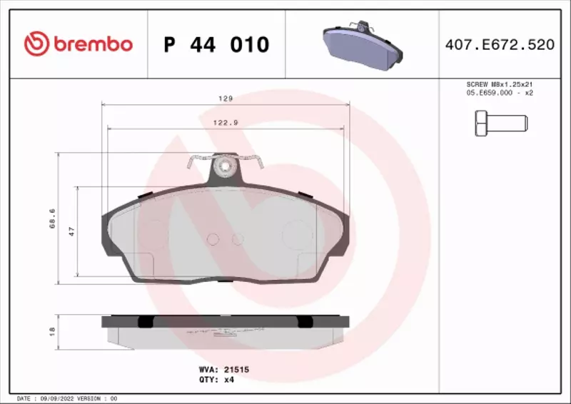 BREMBO TARCZE+KLOCKI PRZÓD LR FREELANDER I 262MM 