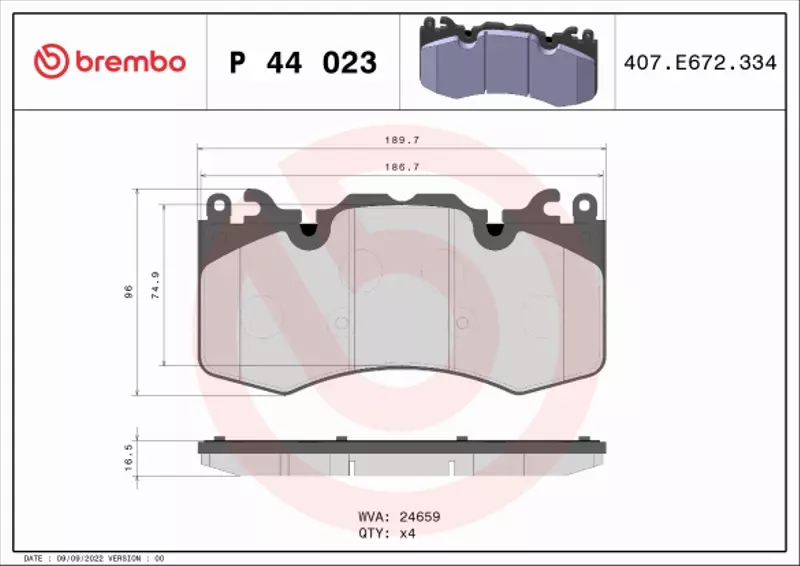 BREMBO TARCZE+KLOCKI P RANGE ROVER IV 380MM 