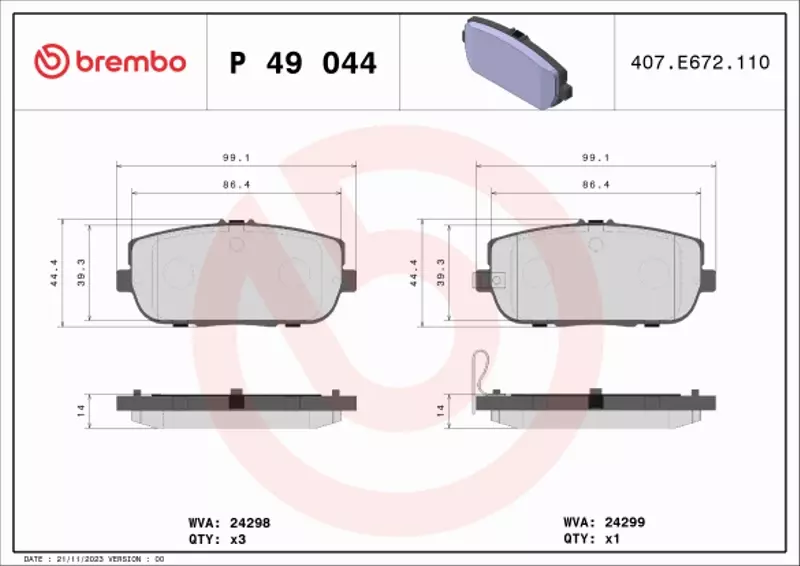 BREMBO TARCZE+KLOCKI TYŁ MAZDA MX-5 NC 280MM 