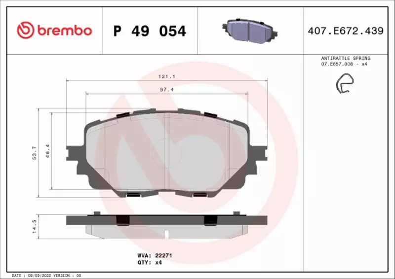 BREMBO TARCZE+KLOCKI PRZÓD ABARTH 124 SP 280MM 