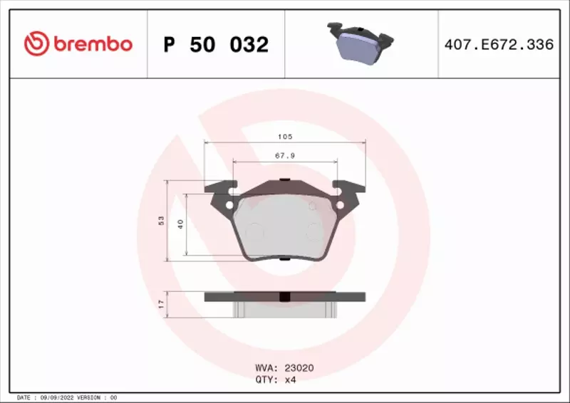 KLOCKI HAMULCOWE BREMBO VITO KLASA V CDI TYLNE TYŁ 