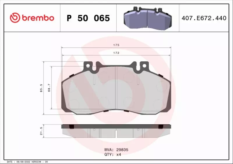 BREMBO KLOCKI HAMULCOWE PRZÓD P 50 065 