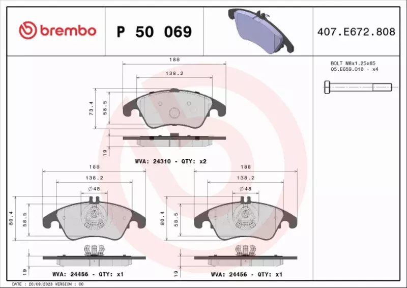 BREMBO TARCZE+KLOCKI PRZÓD MERCEDES C W204 322MM 