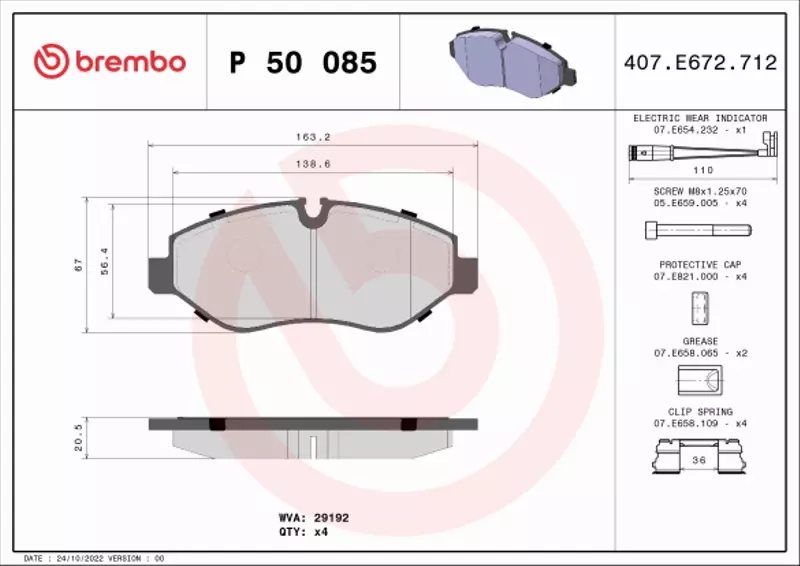 BREMBO TARCZE+KLOCKI PRZÓD VW CRAFTER 2E 2F 300MM 