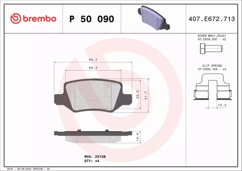 BREMBO TARCZE+KLOCKI P+T MERCEDES B W245 288MM 