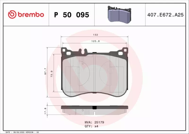 BREMBO KLOCKI HAMULCOWE PRZÓD P 50 095 