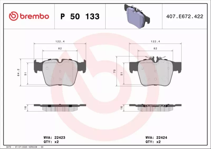 BREMBO TARCZE+KLOCKI T MERCEDES GLC X253 320MM 