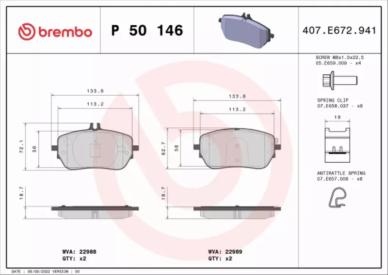 BREMBO KLOCKI HAMULCOWE P 50 146 