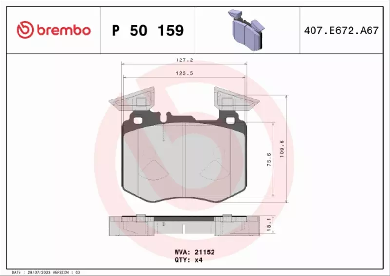 BREMBO KLOCKI HAMULCOWE P 50 159 