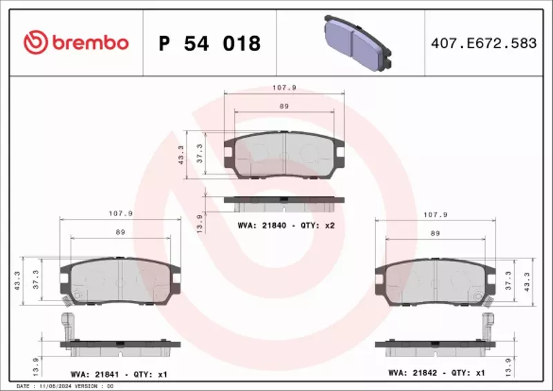 BREMBO KLOCKI HAM MITSUBISHI L 400 PAJERO SPORT GD 