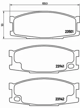 BREMBO Zestaw klocków hamulcowych, hamulce tarczowe P 54 024 